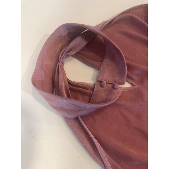 Paige Presa Halter Bodysuit Aurora Pink Shimmery Halter With Keyhole Cutout - Picture 7 of 8